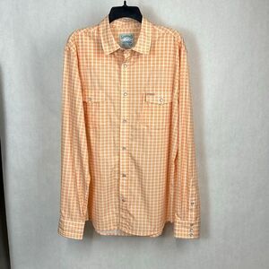 Sendero Provision Co Confluence Tech Shirt Sz XL Orange White Long Sleeve Snap B